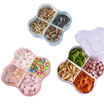 Love Loves one Household Snacks Dish Dried Fruit Dish Dessert Plate Candy Plate Fruit Plate Seeds Plate Four-Piece Squares with Cover