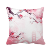 Japan Culture Pink Sakura Illustration Pattern Square Throw Pillow Insert Cushion Cover Home Sofa Decor Gift