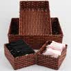 YoujialiangpinPlastic leather woven multi-purpose storage basket storage box storage box handmade rope storage storage basket storage box 4 piece black&white