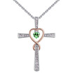 Crystal from Austria Elements Heart Cross Pendant Necklaces Vintage Retro Women Jewelry White Gold Plated 27993