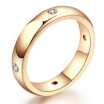 Simple CZ Lovers Ring Rose Gold Color Burnish Rhinestone Wedding Band for Women Mothers Day Gift R241