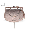 BAFELLI suede sheepskin shoulder bag metal tassels bolsos mujer metal ring handbag rose gold saddle bag women messenger bags