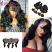 Brazilian Virgin Hair With Closure Loose Wave 4 Bundles With Closure Brazilian Loose Wave Top Lace Frontal Closure With Bundles