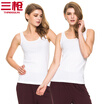 Three guns cotton ladies vest skin rib stretch elastic cotton solid color vest 2 pcs white white L