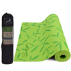 Pierre Yoga PVC6mm Printed Non-slip Yoga Mat Green Leaf with backpack