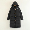 2018 winter womens new hooded long cotton-padded coat solid color