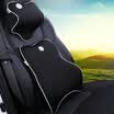 KING ETING car lumbar headrest space memory cotton back cushion car lumbar pillow neck pillow set breathable two-piece black