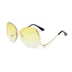 LIKEUS New Fashion Oversized Rimless Sunglasses Women Fashion Big rimless Metal Round SunGlasses Female Clear Gradual SunGlasses
