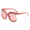 SHAUNA Oversize Women Half Frame Sunglasses Brand Designer Fashion Ladies Unique Round Gradient Lens Shades UV400