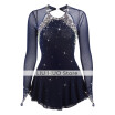 Figure Skating Dress Womens Girls Ice Skating Dress Dark Blue Spandex Rhinestone High Elasticity Performance Skating Wear