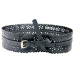 MSEK WPD13606 Lady belt red flower hollow wide belt with wild decoration wide belt black
