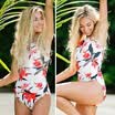 2018 New Swimsuit Plus Size Women Vintage Lengthen Body Classical Women Swimwear Middle Waist Flower Print One Piece Swimsuit