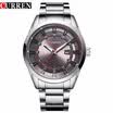Curren 8246 marca de lujo de la correa de cuarzo de los hombres de moda vestido casual reloj de pulsera fecha de visualización analógico
