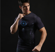 Summer Mens Fashion Compression T shirts Tights Long Sleeve Training Workout Round Necks 3D Superman Fitness Tee Shirts