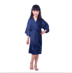 Children Silk Nightgown Solid Color Summer Style Cardigan Robe Simulation Silk Nightgown