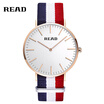 READ 2020 Simple Quartz Lovers fashion watches for men & boyfriend couple pink gold strap nylon case blue white ultrathin red