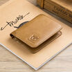Bullcaptain Cowhide Short Wallets Vintage 8 Card Holder Coin Mens Fashion Purse