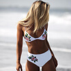 New Women Bikini Set White Flower Beach Wear Swimwear Push Up Swimsuit