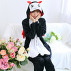 Flannel Cartoon Animal Siamese Pajamas Winter Long-sleeved Home Clothes -Demon