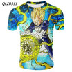 Large Size Mens Fashion Casual T-shirt Dragon Ball Anime Print T-shirt Short Sleeve Slim Sport T-shirt Top