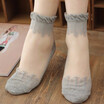 1Pair Women Lace Ruffle Ankle Sock Soft Comfy Sheer Silk Cotton Elastic Mesh Knit Frill Trim Transparent Womens socks drop ship