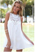Wonderful Round Neckline Sleeveless Mini Dress with Embroidery Lace Homecoming Dress