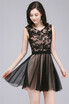A-Line Crew Short Sleeveless Tulle Lace Appliques Prom Dresses