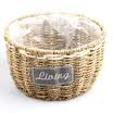 Steel frame straw storage basket basket porch decoration living room crafts ornament handmade rattan storage basket trumpet