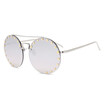 SHAUNA Nail Decoration Super Round Sunglasses Double Bridges Rimless Gradient Lens Shades UV400