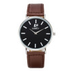 LeeEv Fashion Leather Band Caja De Acero Inoxidable Reloj Casual Para Hombres