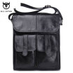 BULL CAPTAIN Retro Genuine Leather Shoulder bag men Crossbody Bags Small famous Brand Designer Male Messenger Bags