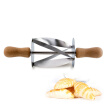 Mejora Cuchillo De Pan De Acero Inoxidable Cortador De Masa Con Mango De Madera Que Hace Croissant Triángulo Cuchillo De Cocina Accesorios