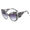 SHAUNA Big Frame Women Cat Eye Sunglasses Snake Skin Color Gradient Sun Glasses UV400