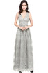 New Lace A-line Long Evening Prom Formal Dresses V-neck Party Pageant Bridesmaid Gown