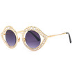 SHAUNA Bling Bling Crystal Decoration Women Cat Eye Sunglasses Fashion Eye Sharp Men Champagne Lens Glasses UV400