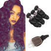 Ishow Hot Sell 7A Malaysian Loose Wave With Closure 3PCS Lot Loose Wave Malaysian Hair Bundles With Closure