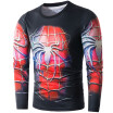 New Mens Fashion Casual Slim T-shirt Spider-Man Print Sports Long Sleeve Shirt