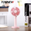 TOMNEW Portable USB Mini Fan Handheld 2000mA Desk 3 Speeds Marcarons Handy Fan with Mirror for Home Office Outdoor