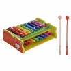 Multifunctional 2-in-1 Wooden Xylophone Glockenspiel 8 Notes with 2 Mallets Educational Percussion Instrument Musical Toy Gift for