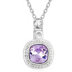 High Quality Square Pendant Necklace Crystal from Swa Elements Women Jewelry White Gold Plated Accessories 17314