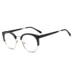 women eye glasses frame men Vintage metal round half frame Brand design eyeglasses Myopia Glasses spectacles Optical Clear Lenses