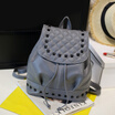 Womens Pure Color Backpacks Rivets Soft School Travel Casual hand Bags