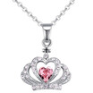 Heart Crown Necklace Pendant Crystal from Swa Elements Women Vintage Fashion Jewelry Female Ladies Bride Accessories 28523