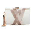Fawziya Crisscross Velvet Clutch Tassel Evening Purses And Handbags