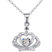 Heart Crown Necklace Pendant Crystal from Swa Elements Women Vintage Fashion Jewelry Female Ladies Bride Accessories 28523