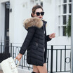 2018 new arrival womens long section thick large fur collar cotton womens slim large size cotton coat