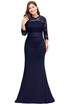 Evening Long Prom Dress Formal Party Gown Bridesmaid Lace Mermaid Plus Size Dress