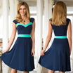 Womens Retro Fit & Flare Dress