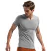 Seven wolves men short sleeve T-shirt round neck cotton pure color cotton sweater 98713 light gray gray L
