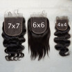 Osolovely Peruvian Hair 7x7 lace closure body wave 12-22 stock pre plucked hairline 7x7 closure